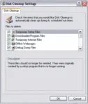 selected items for disk cleanup