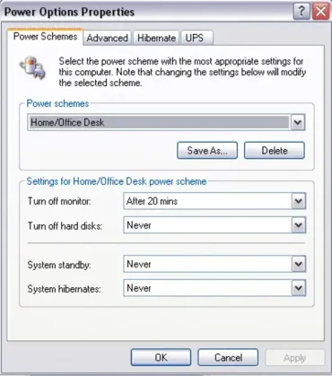 windows power options