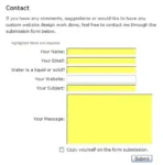 wordpress contact form screenshot