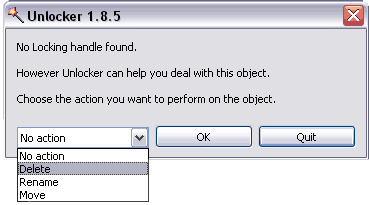 Delete the file or folder