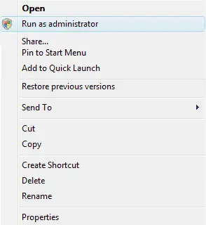 Run as Administrator