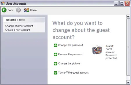 set a guest password to password protect shared folder