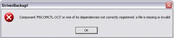 error mscomctl ocx screenshot