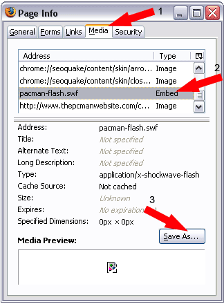 Saving Embedded SWF files to your PC - Download SWF Files