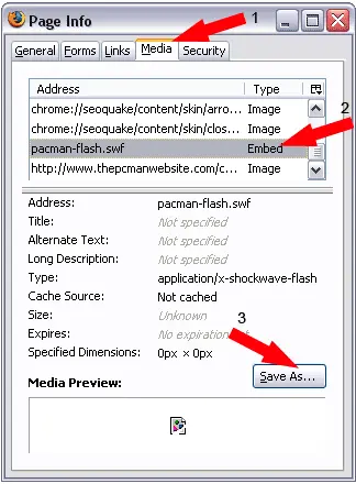 saving embedded swf files to your pc