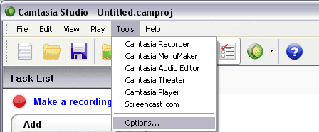 Camtasia zoom options