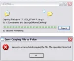 error copying file