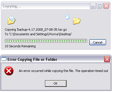 error copying file