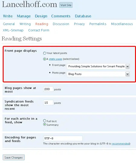 static page