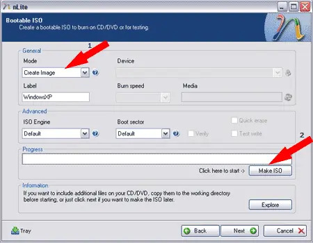 create the custom windows xp iso