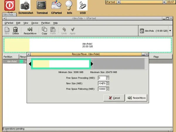 Resizing Windows Partition with GParted