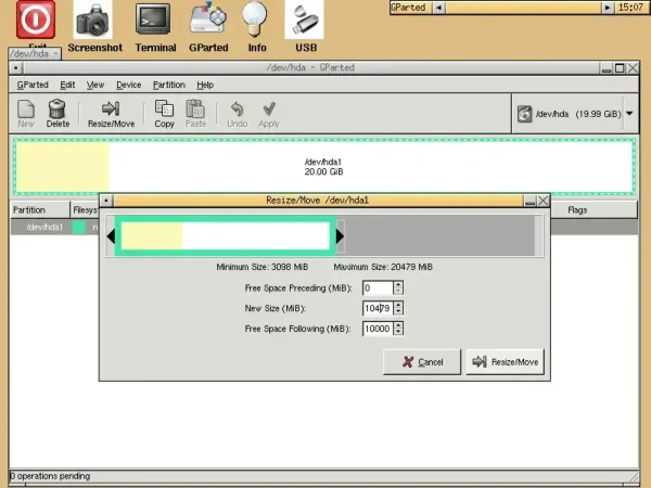 Resizing Windows Partition with GParted