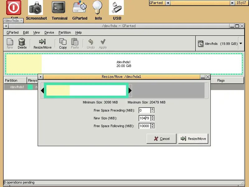 Resizing Windows Partition with GParted