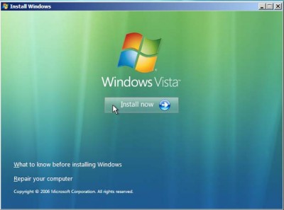 Installing Vista next to XP