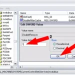 change the dword value to 1 and click ok