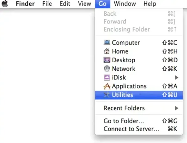 Navigate to Go > Utilities