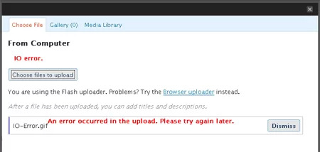 IO Error WordPress IO Error uploading images Wordpress