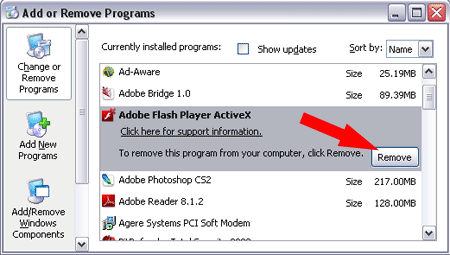 Remove Adobe Flash Player