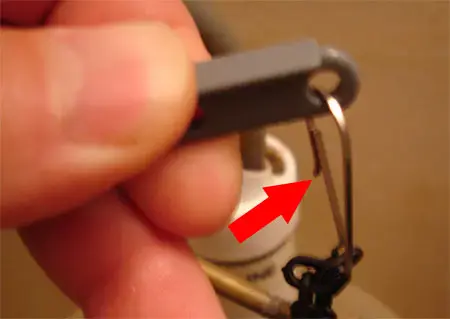 Remove the clip from the lever
