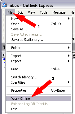 outlook express working offline