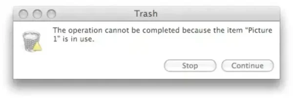 Empty Trash Error