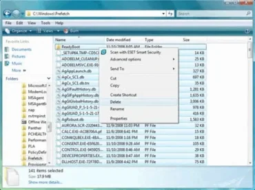 deleting vista prefetch