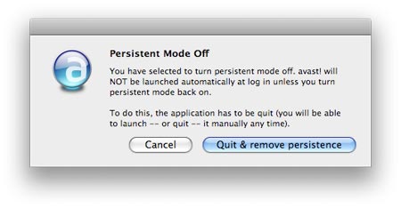 quit and remove persistence