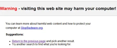 broken stopbadware landing page