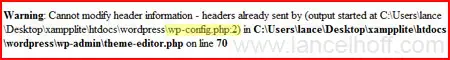 Warning Cannot Modify Header Information