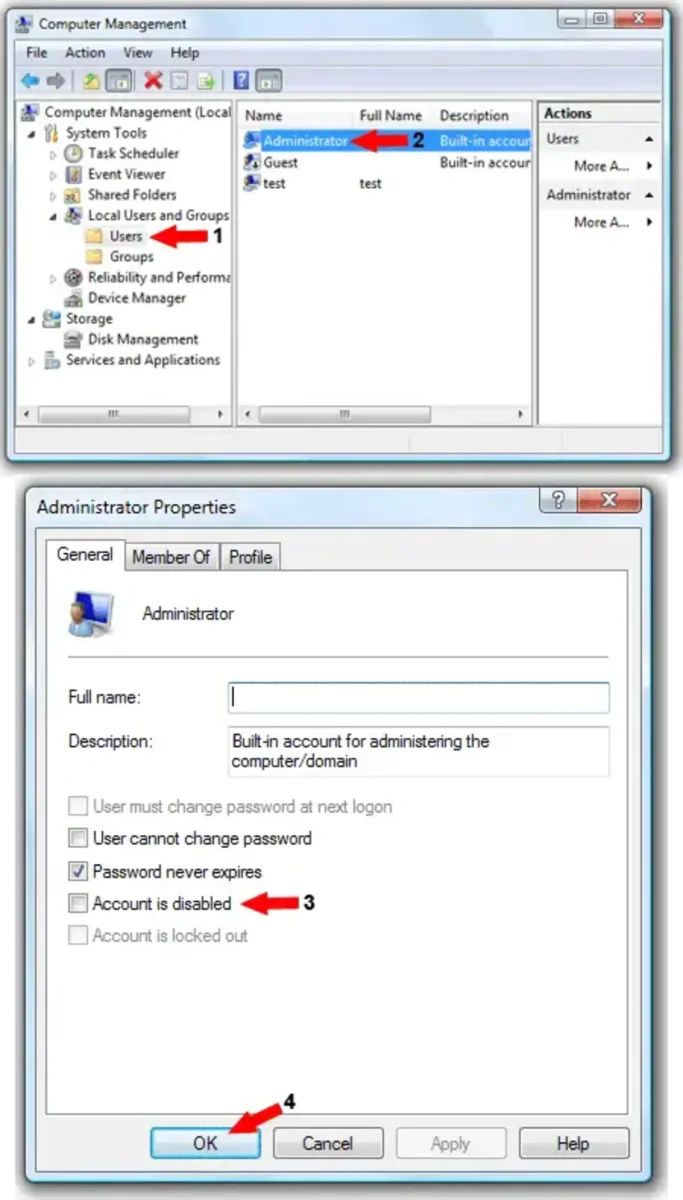 Login to Windows as Administrator Enable Admin Startup