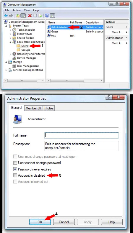 computer management administrator