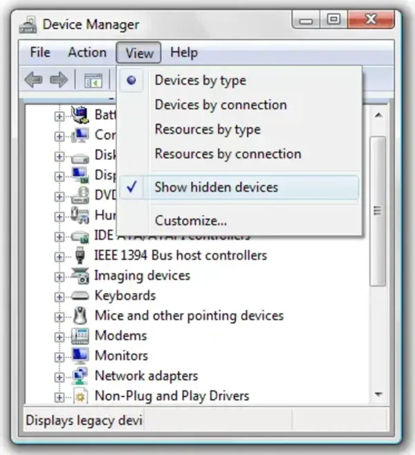 Device Manager Show Hidden Devices