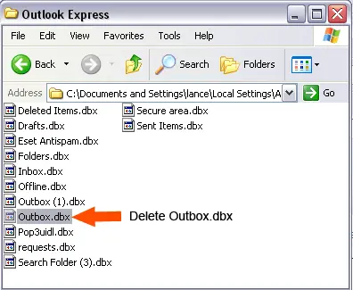 delete outbox dbx