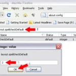 spellcheckdefault changing the integer value