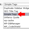 select the simple tags plugin