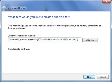 Create a God Mode Shortcut