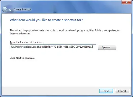 Create a God Mode Shortcut