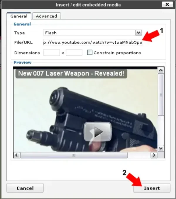 YouTube video embedded in WordPress Classic Editor