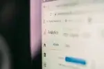 Website analytics dashboard on a computer monitor for online advertising