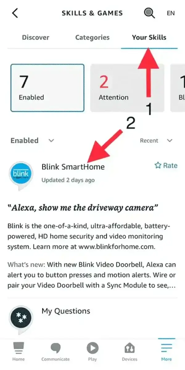 Alexa Blink Skill