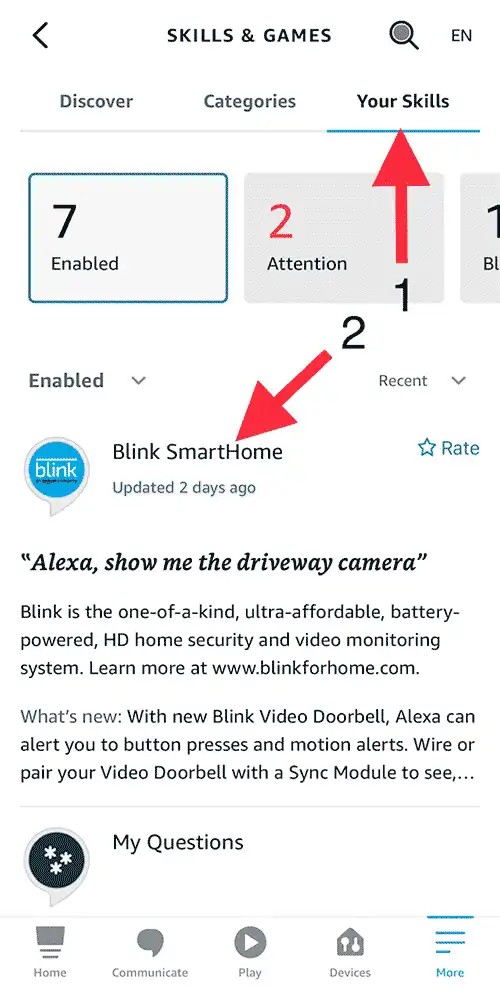 Alexa Blink Skill