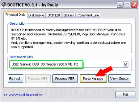 BOOTICE Manage Partition
