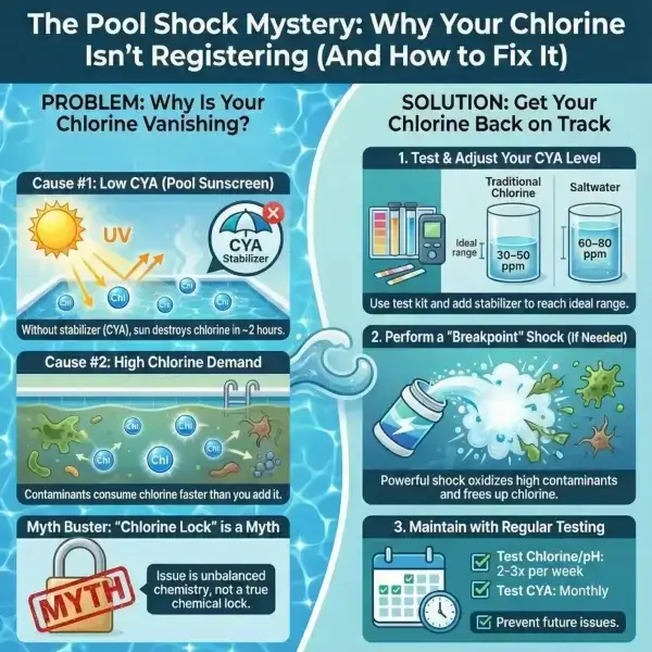Chlorine Not Registering after Shock Chlorine Not Registering