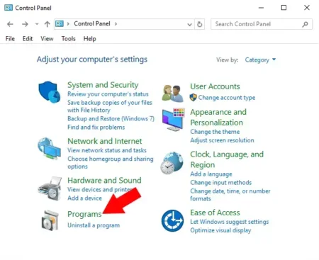 Control Panel Programs