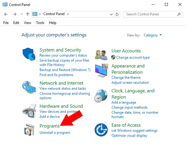 Control Panel Programs