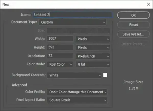 Create a New File Photoshop