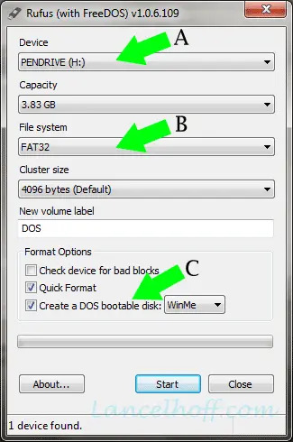 DOS ON USB   Rufus