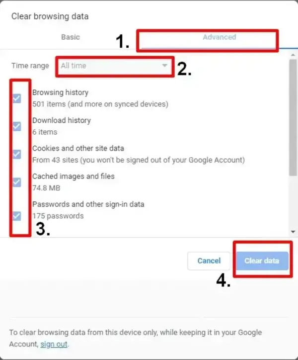 Delete Chrome Browsing History