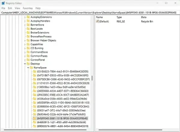 Delete recycle bin from desktop