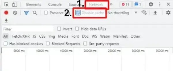 Disable Chrome Cache Manually